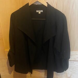 Max Studio Black Draped Open-Front Women's Jacket